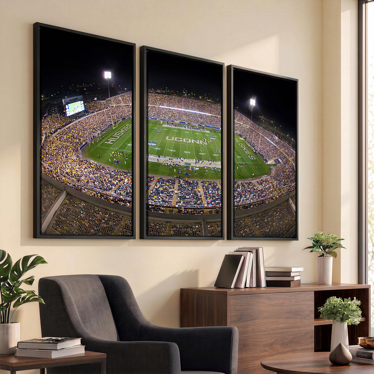 52855-MGV-CV-36X24 - The University of Connecticut UCONN Huskies Football Team Print, East Hartford