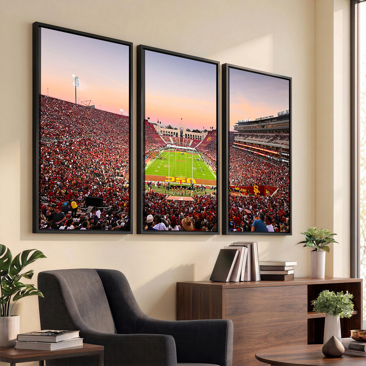 39904-MGV-CV-36X24 - The University of Southern California USC Trojans Football Team Print, Home Bar Wall Decor