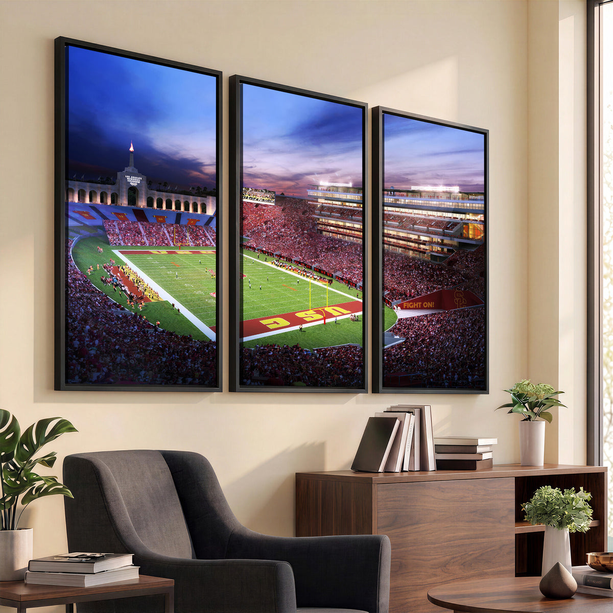 71879-MGV-CV-36X24 - The University of Southern California USC Trojans Football Team Print, Framed and Ready to Hang