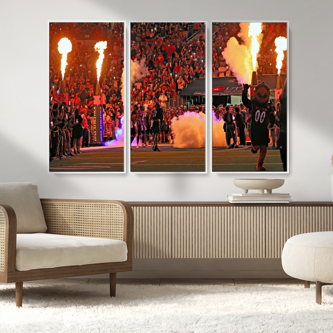 MGV-FC-48X32-3P - The University of Texas at San Antonio Roadrunners Football Team Print - San Antonio Alamodome Wall