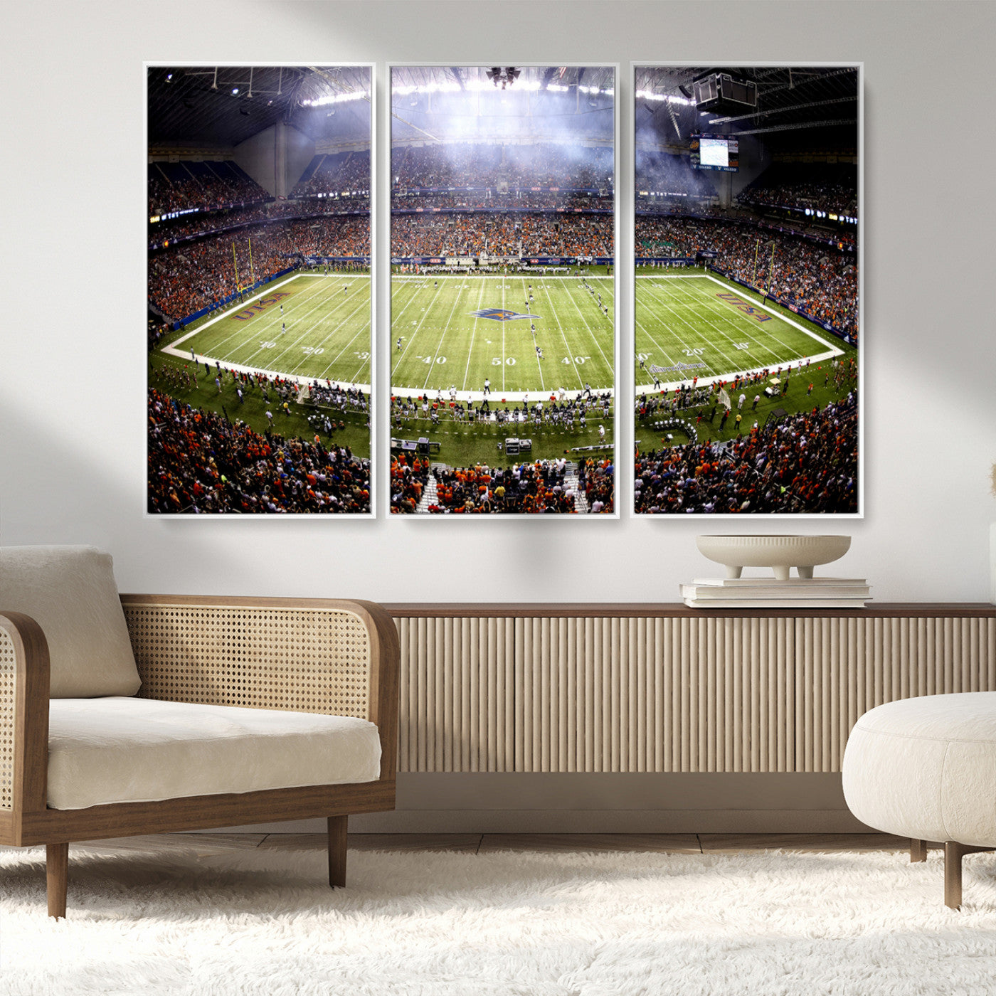 MGV-FC-48X32-3P - The University of Texas at San Antonio Roadrunners Football Team Print - San Antonio Alamodome Wall