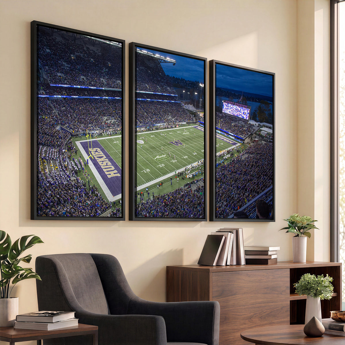 84780-MGV-CV-36X24 - The University of Washington Huskies Football Team Print, Framed and Ready to Hang