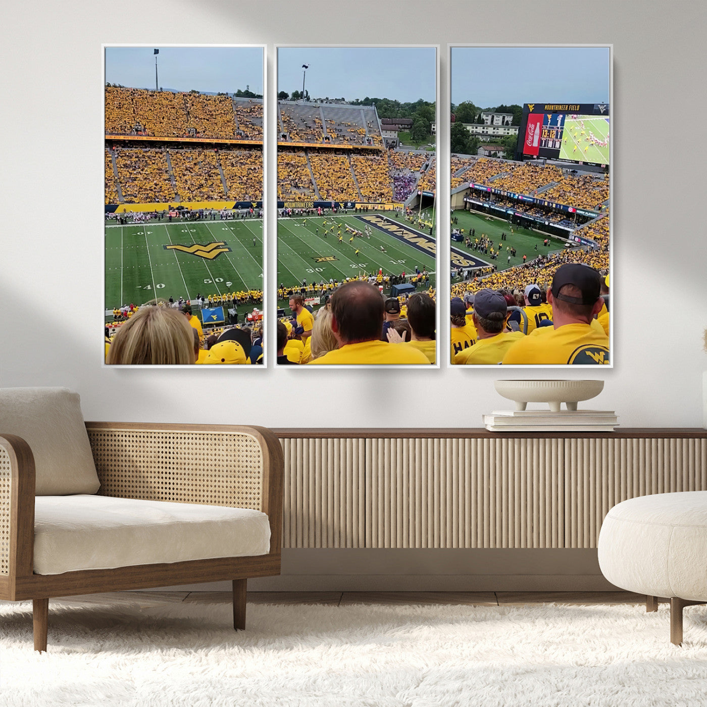 MGV-FC-48X32-3P - Puskar Stadium Canvas Print Wall Art - Morgantown Print - West Virginia University Mountaineers