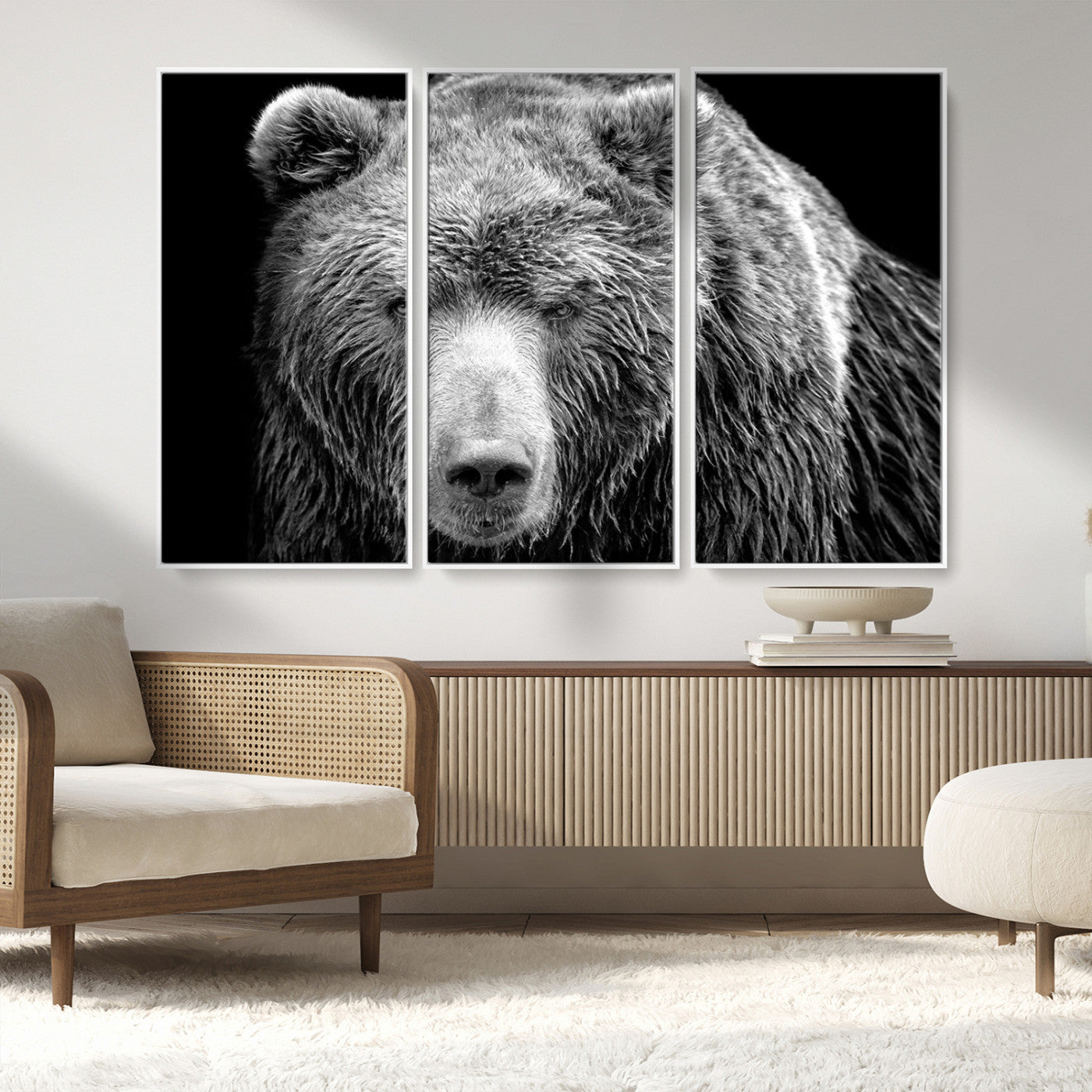 MGV-FC-48X32-3P - 399 Grizzly Bear Canvas Print | Ready to Hang Wall Art | Rustic Farmhouse & Cabin Decor | Wildlife