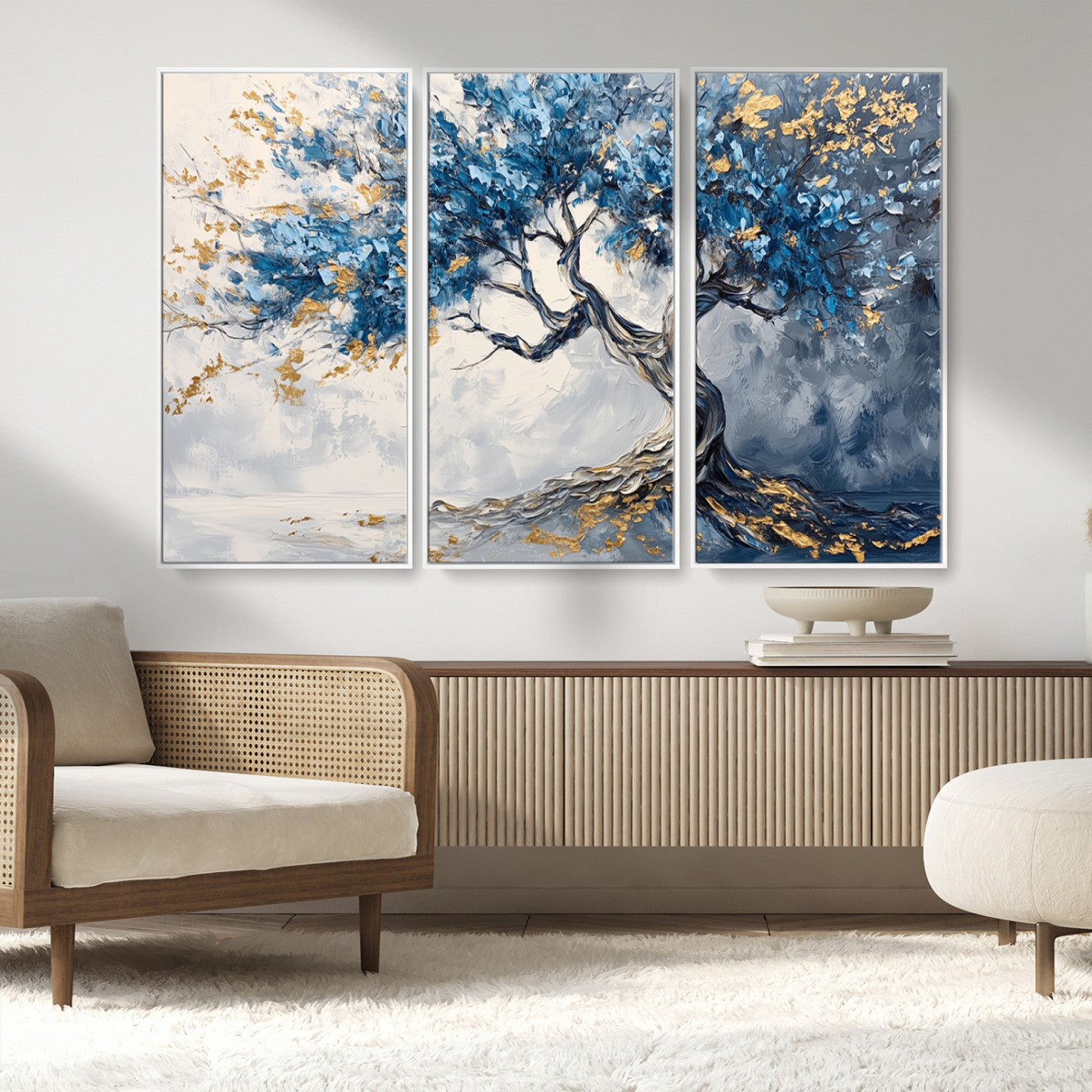 MGV-FC-48X32-3P - Abstract Tree Painting Canvas Wall Art | Tree of Life Painting Wall Art Canvas Print