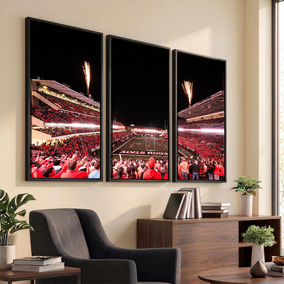 52633-MGV-CV-36X24 - Oregon State Beavers Football Team Print, Corvallis Reser, Framed and Ready to Hang
