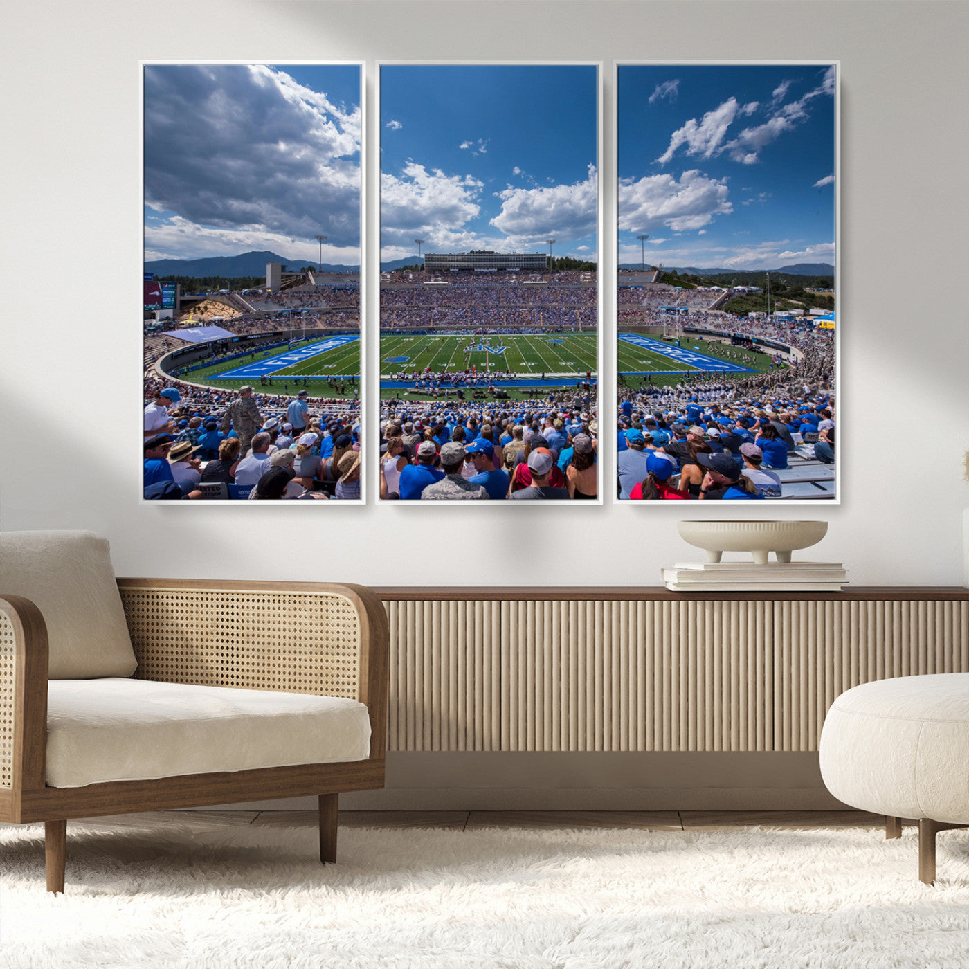 MGV-FC-48X32-3P - Air Force Falcons Football Team Print - Colorado Springs Falcon Stadium Wall Art Canvas Print