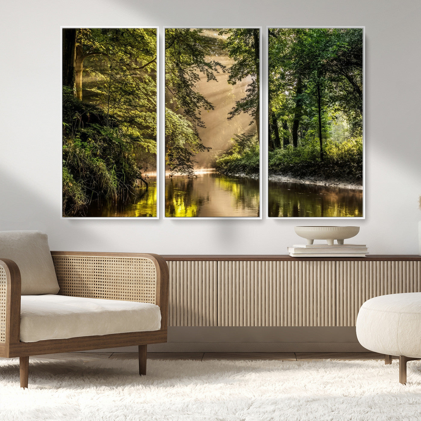 MGV-FC-48X32-3P - Forest Wall Art Print | River Landscape Wall Art | Perfect for Farmhouse Wall Decor, Cabin Wall Art