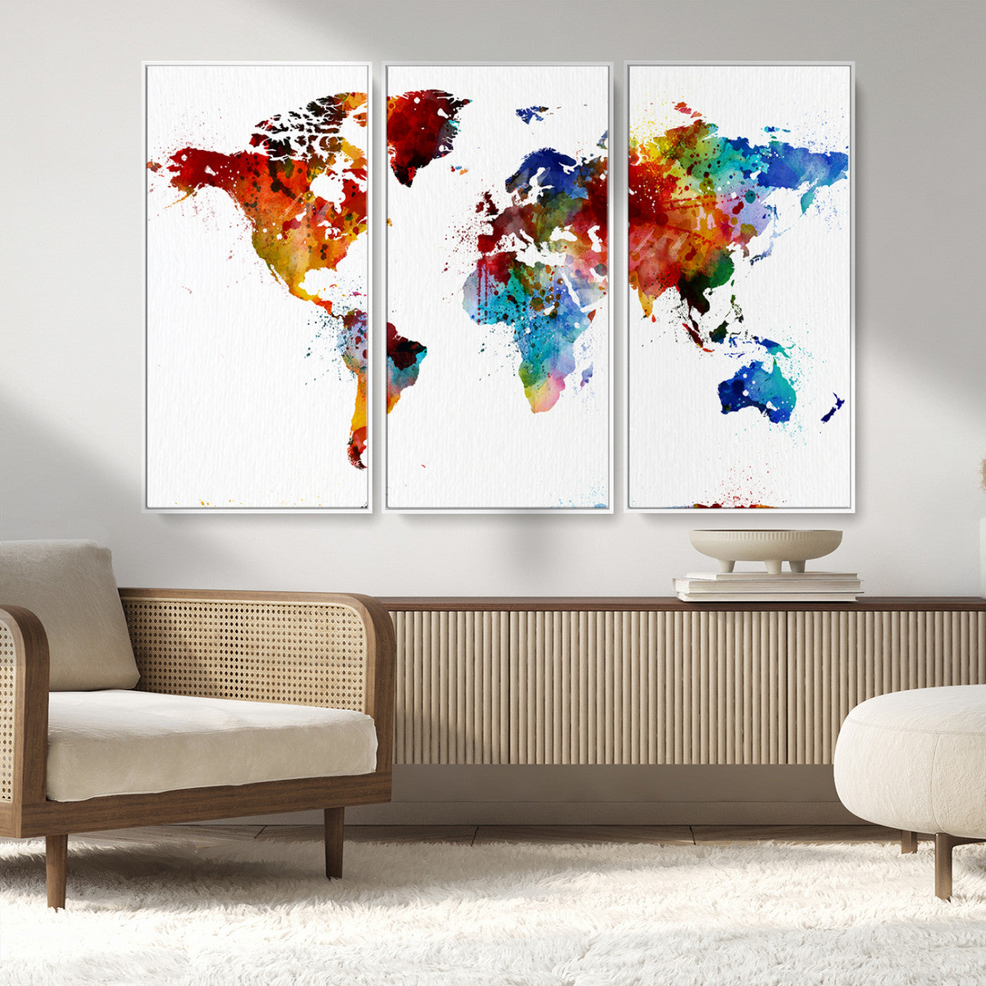 MGV-FC-48X32-3P - Push Pin World Map Canvas Print – Framed Wall Art for Couples to Track Their Travels – Anniversary