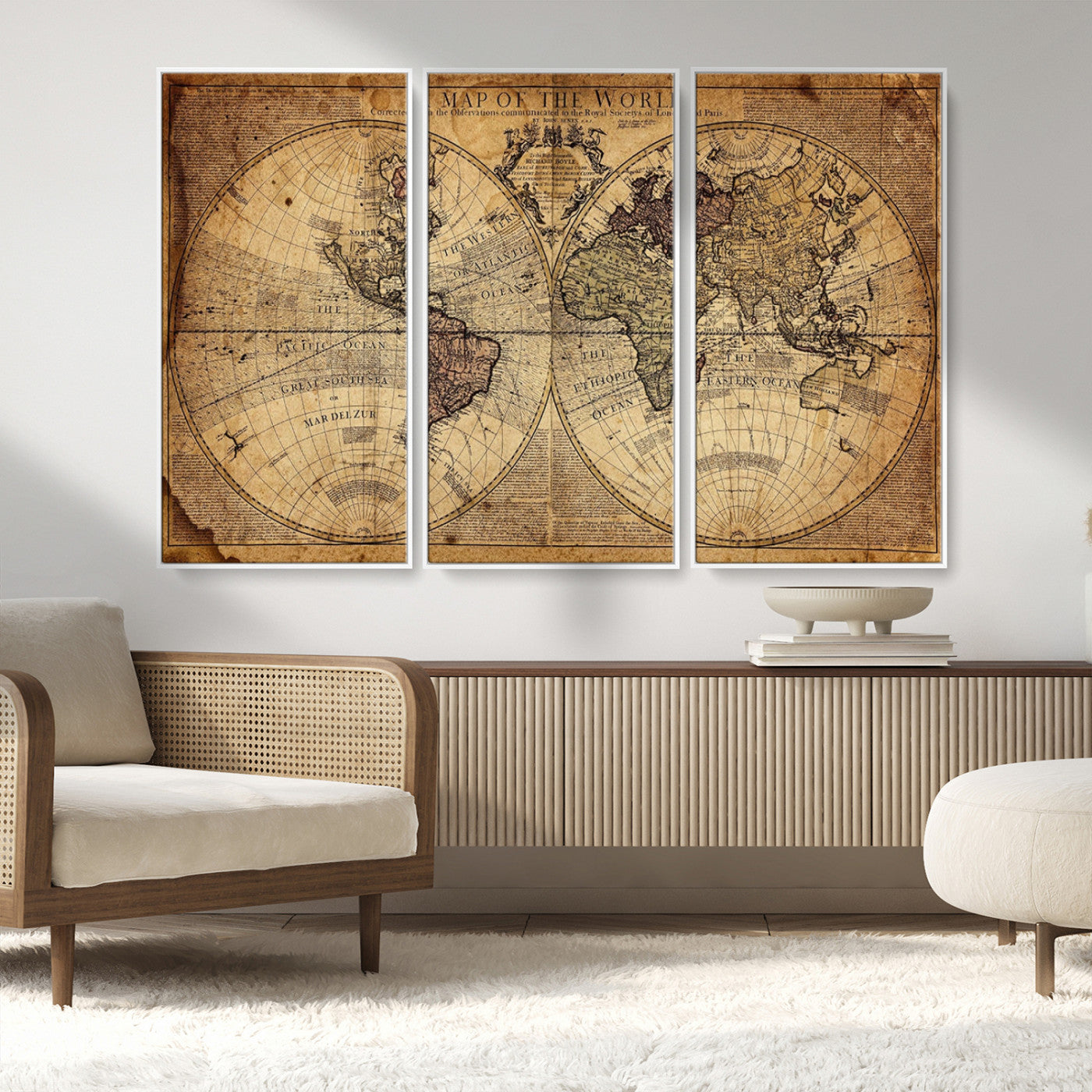 MGV-FC-48X32-3P - Push Pin World Map Canvas Print – Framed Wall Art for Couples to Track Their Travels – Anniversary