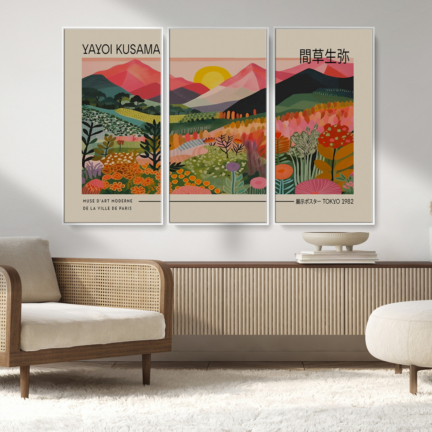 MGV-FC-48X32-3P - Yayoi Kusama 1986 Wall Art Print – Yayoi Kusama Wabi Sabi Japanese Wall Art Print - Vibrant Abstract
