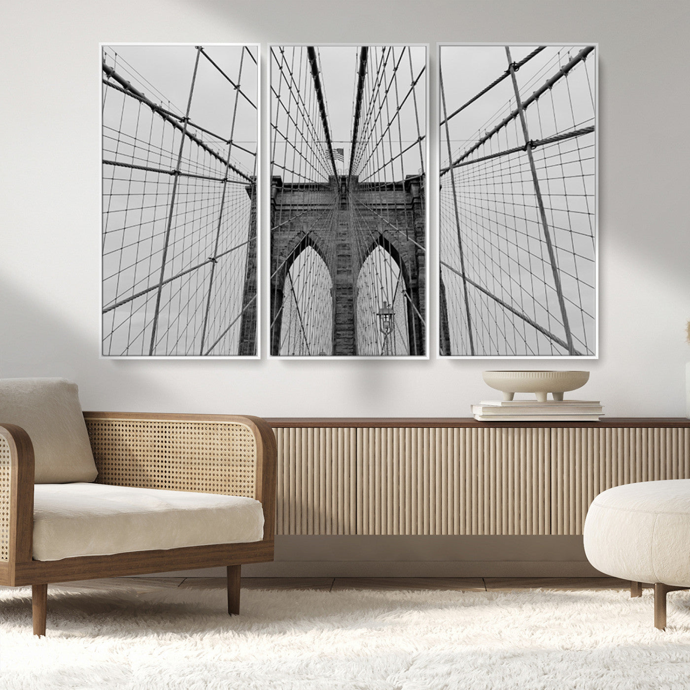 MGV-FC-48X32-3P - Large Brooklyn Bridge Wall Art Canvas Print