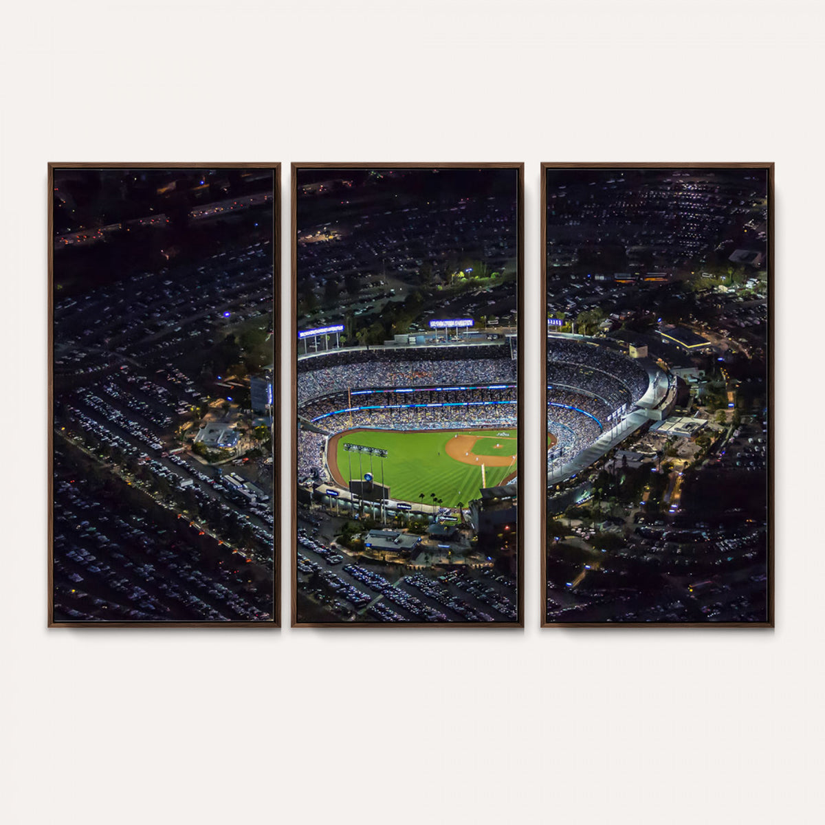 16515-MGV-CV-36X24 - Los Angeles Dodgers Baseball Team Print, California Dodger Stadium Wall Art Canvas Print