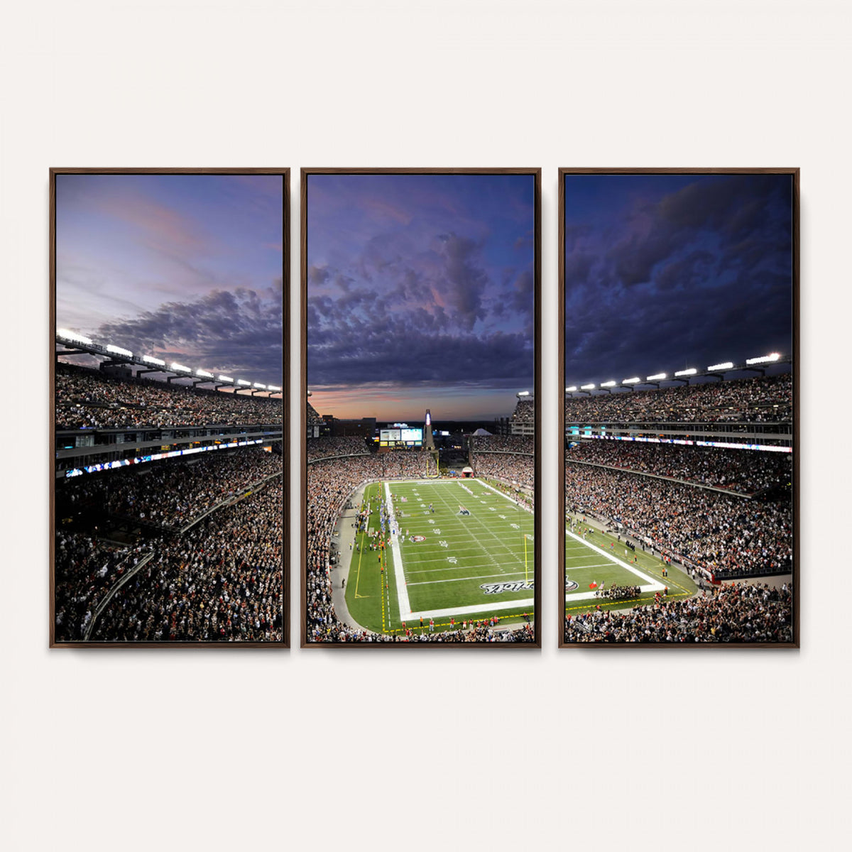 52712-MGV-CV-36X24 - New England Patriots Football Team Print, Foxborough Gillette Stadium Wall Art Canvas Print