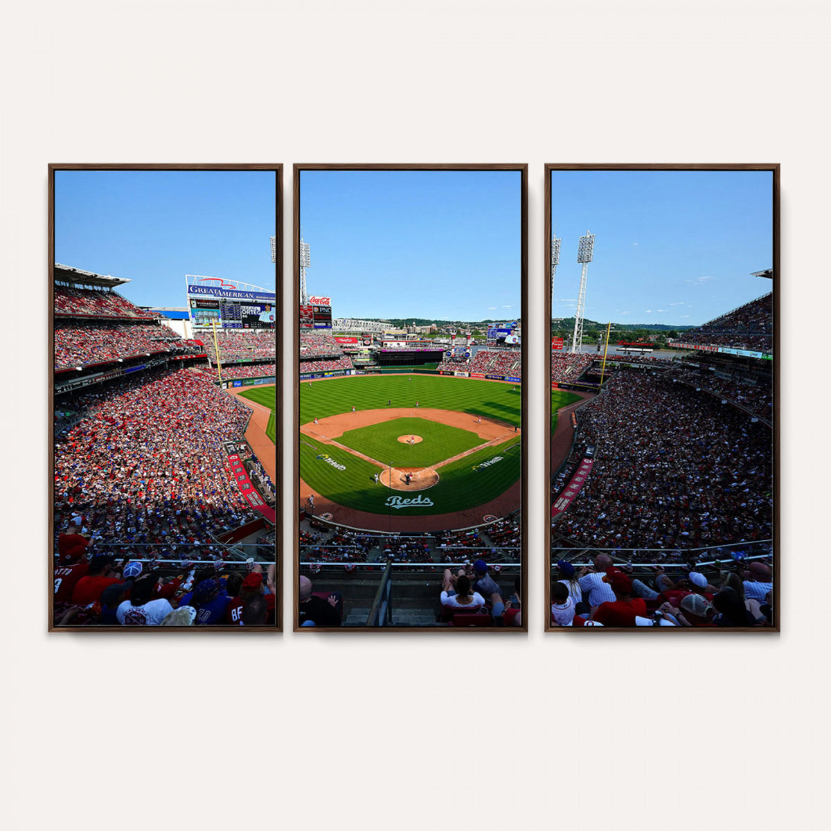 90998-MGV-CV-36X24 - Cincinnati Reds Baseball Canvas Print | Great American Ball Park Stadium Wall Art