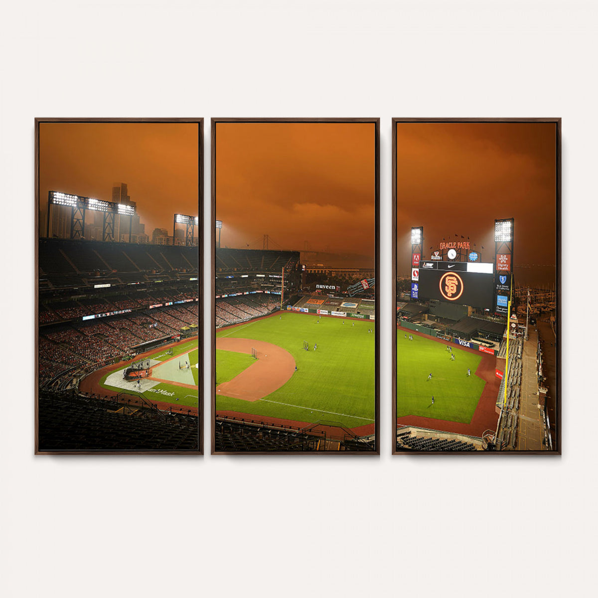31315-MGV-CV-36X24 - San Francisco Giants Baseball Team Print, Oracle Park Stadium Wall Art Canvas Print