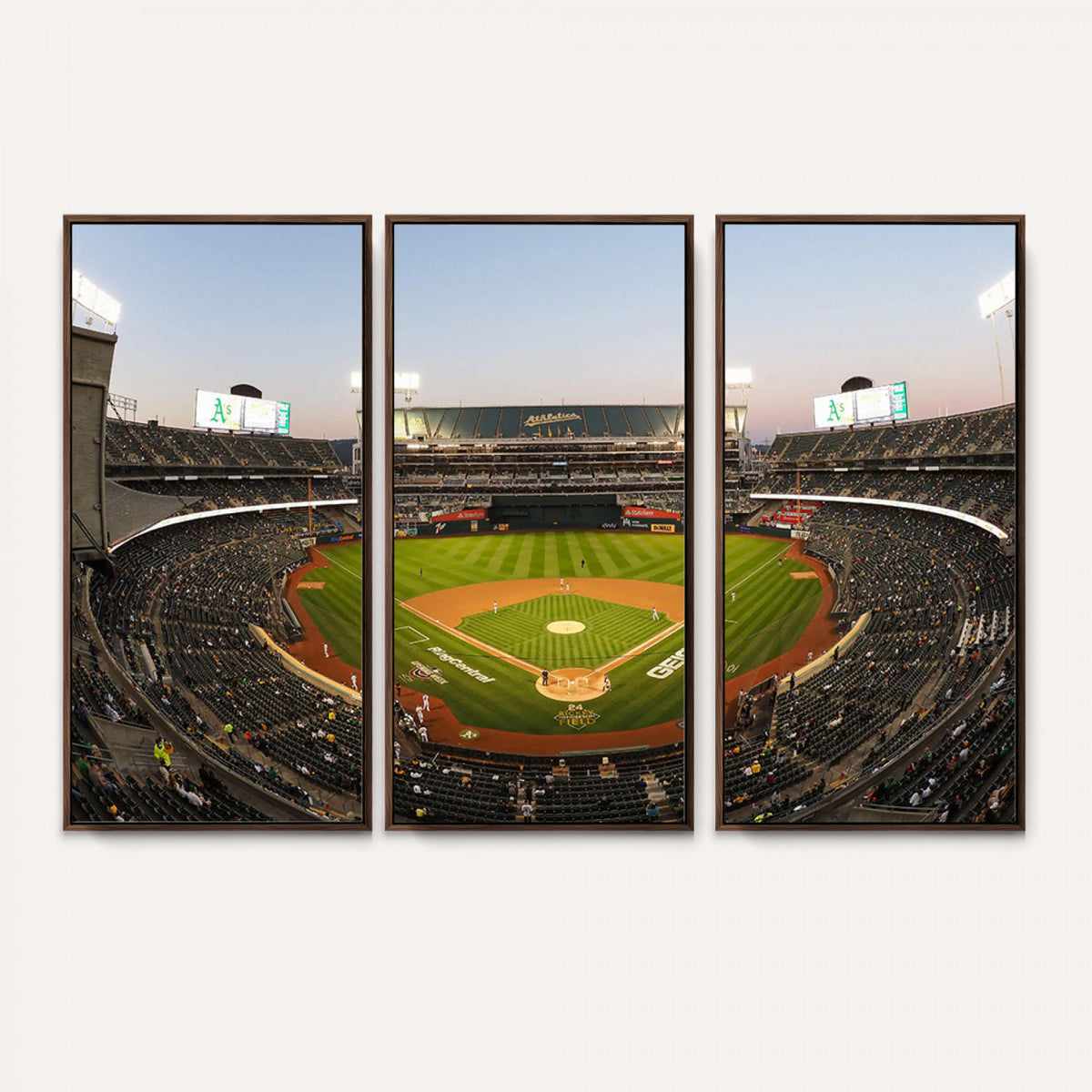 45272-MGV-CV-36X24 - Oakland Athletics Baseball Team Print, RingCentral Coliseum Stadium Wall Art Canvas Print