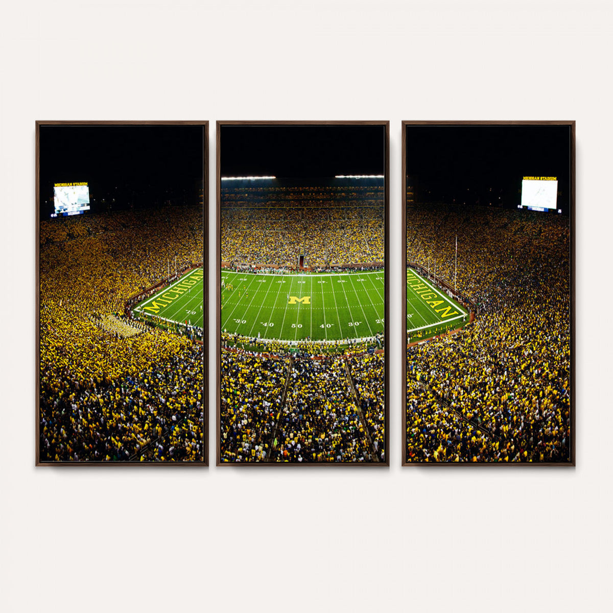 26166-MGV-CV-36X24 - Stadium in Michigan Wall Art Canvas Print, Framed American Football Stadium Art