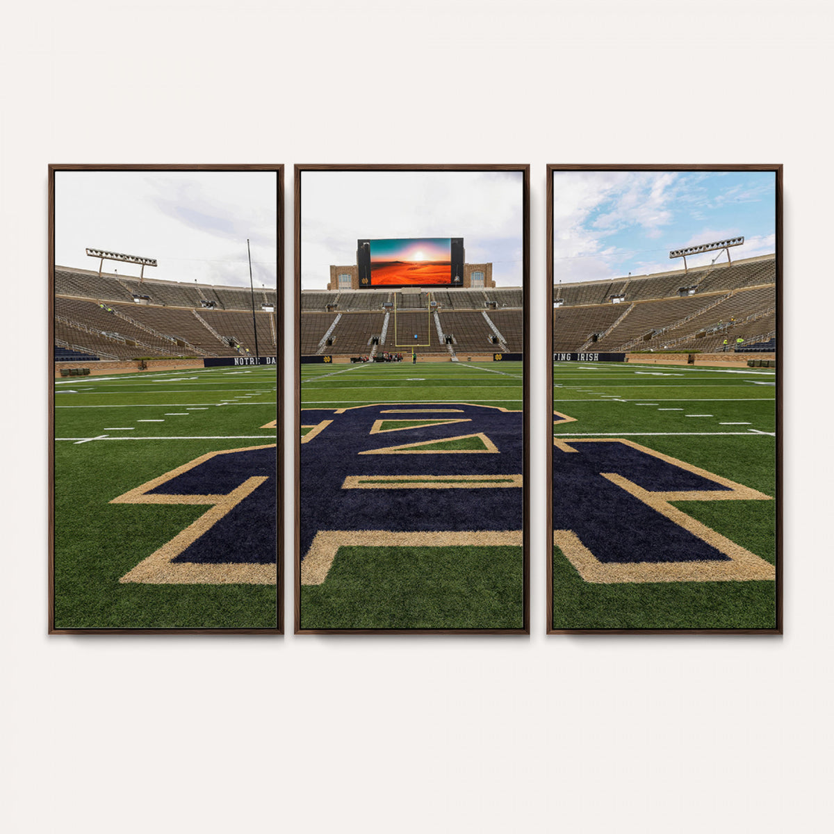 52835-MGV-CV-36X24 - Notre Dame Stadium Giclee Canvas Print | Triptych Wall Art Featuring Iconic Notre Dame Football
