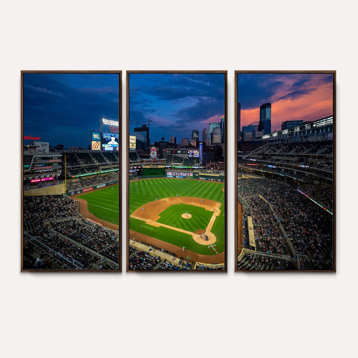68222753-MGV-CV-36X24 - Target Field Wall Art Canvas Print, Baseball Stadium Scene
