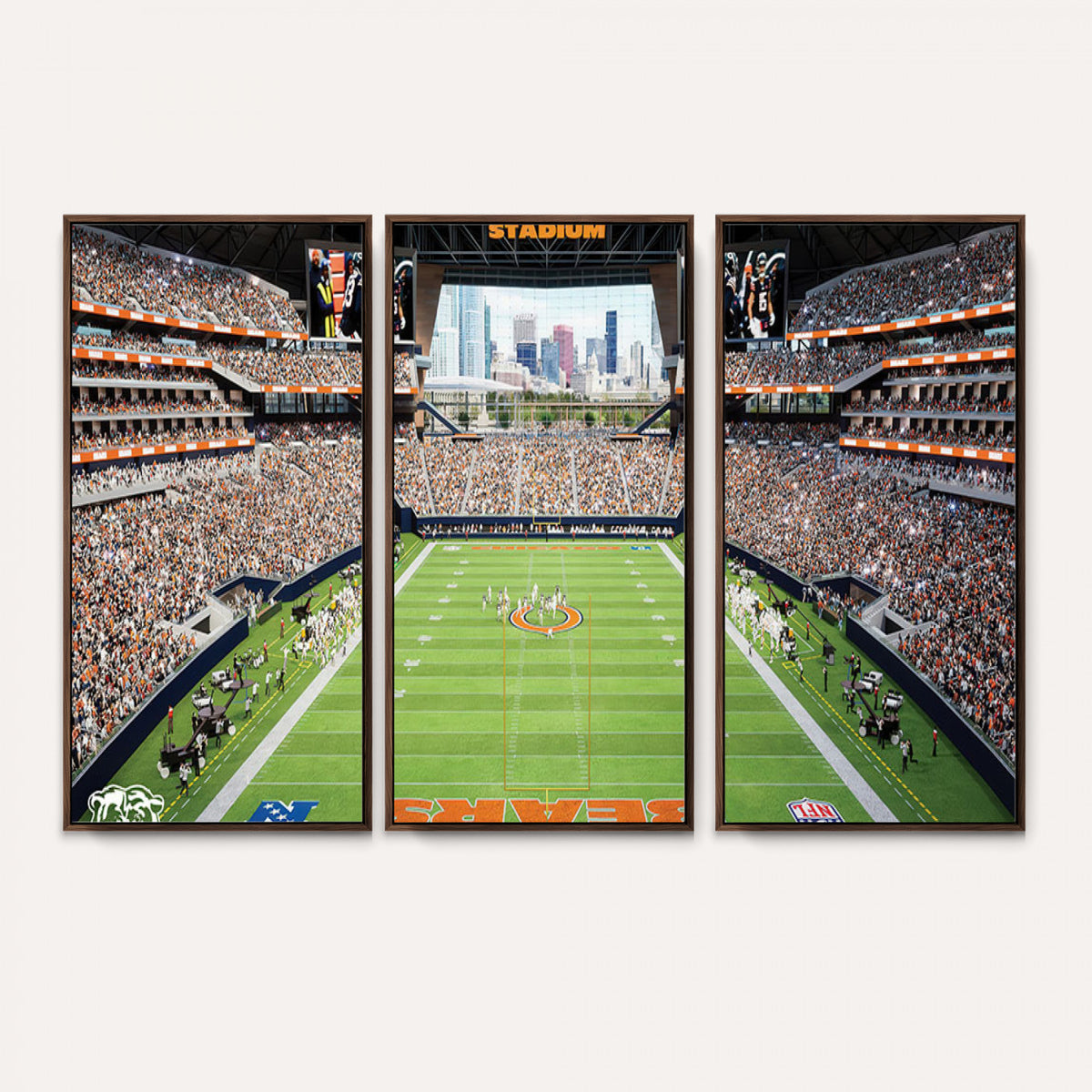 76935553-PAN-FL-20X10 - Chicago Bears Soldiers Field Wall Art Canvas Print, Home Office Wall Decor