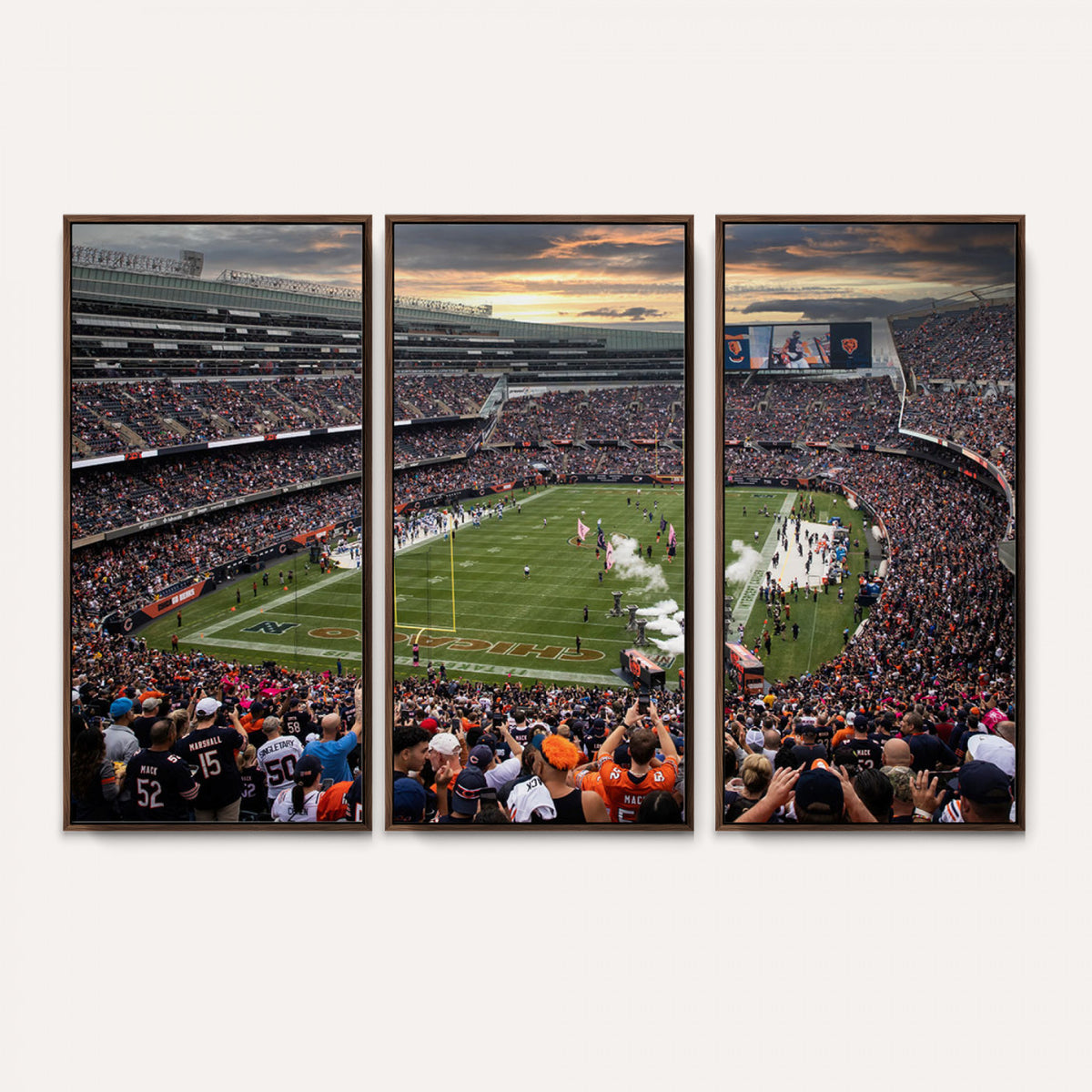 87578930-PAN-FL-20X10 - Chicago Bears Soldiers Field Wall Art Canvas Print, Home Bar Wall Decor