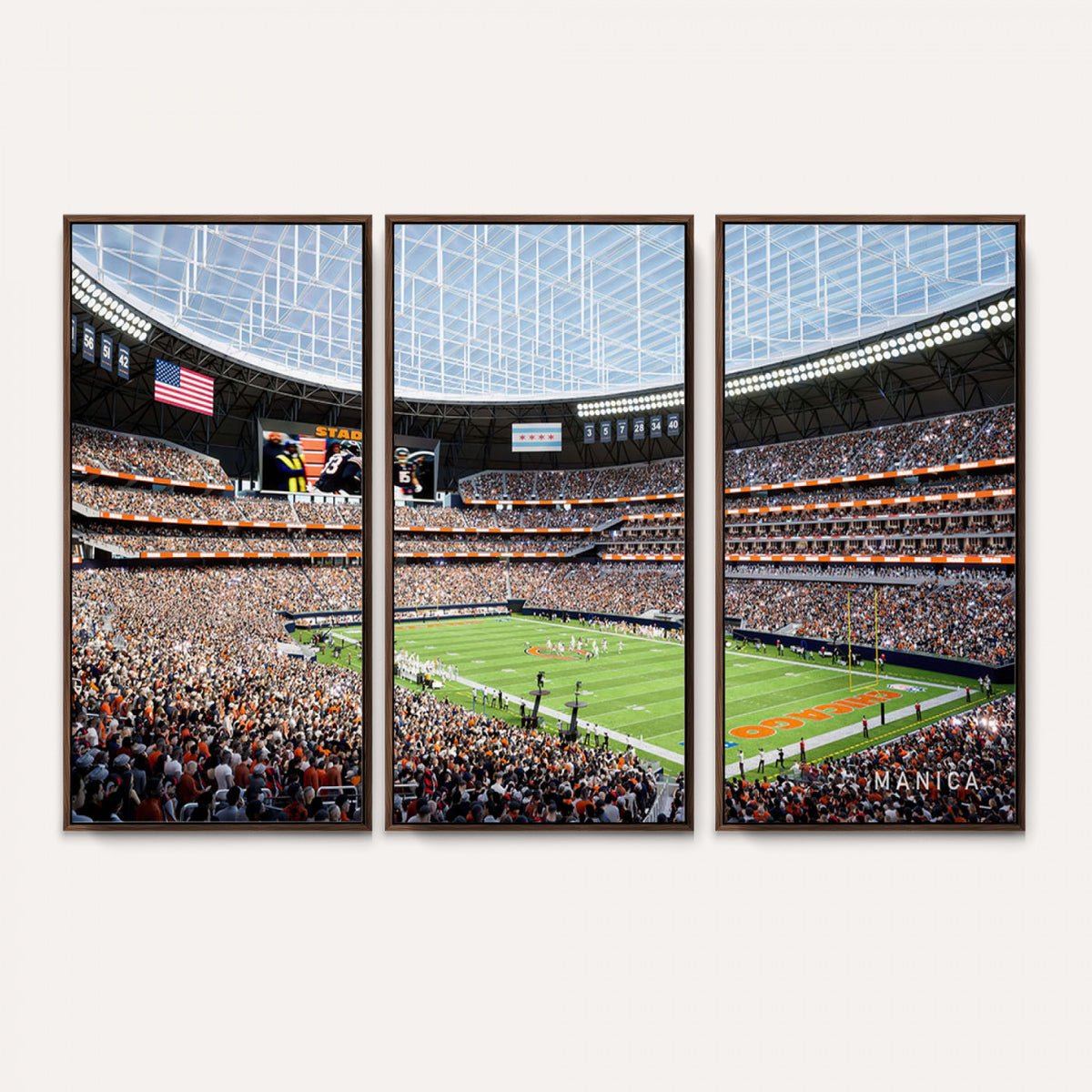 32530647-PAN-FL-20X10 - Chicago Bears Soldiers Field Wall Art Canvas Print, Framed and Ready to Hang