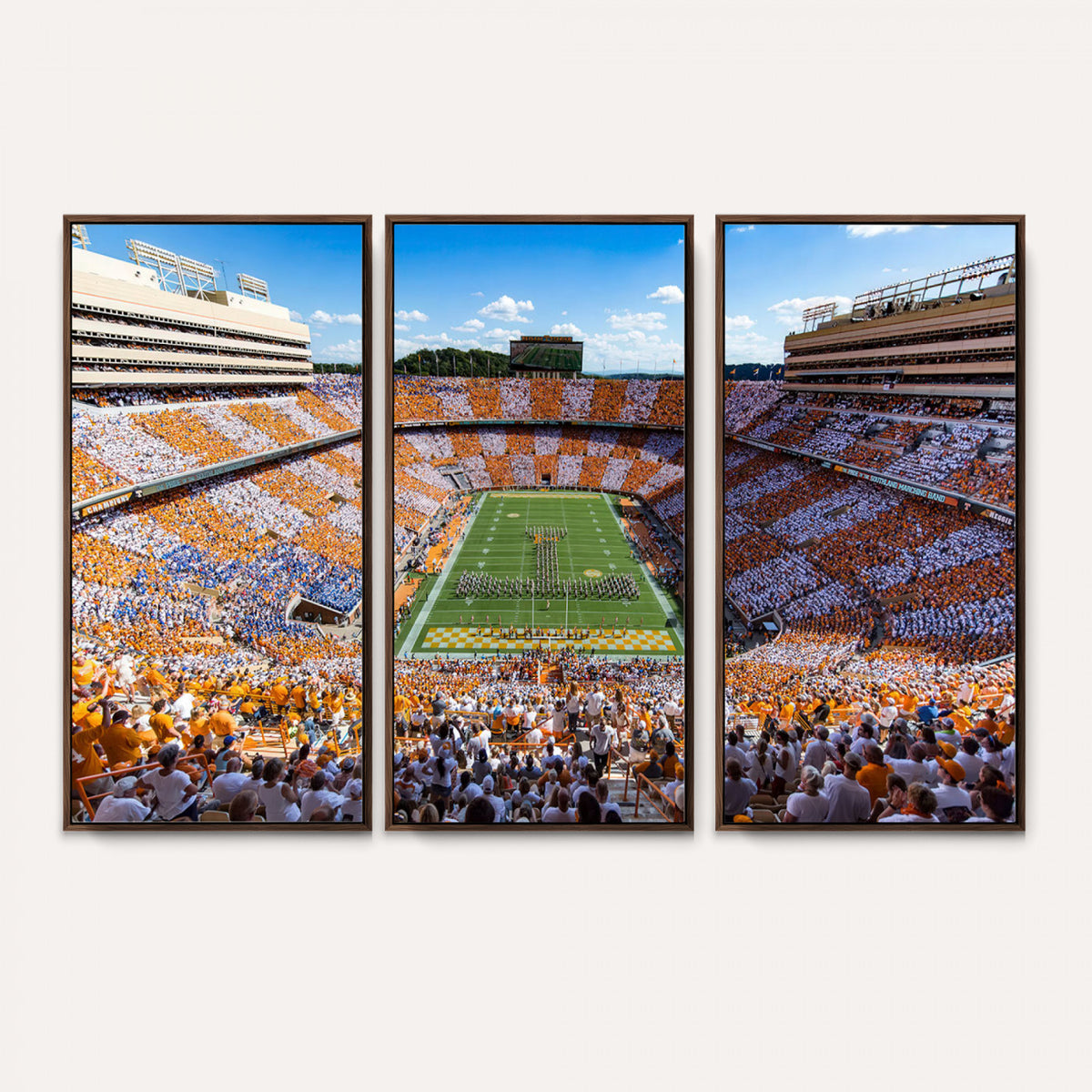 77097951-MGV-CV-36X24 - Tennessee Neyland Stadium Wall Art – Checkerboard Game Day Panoramic Canvas Print, College Football Decor for Home, Office, or Man Cave