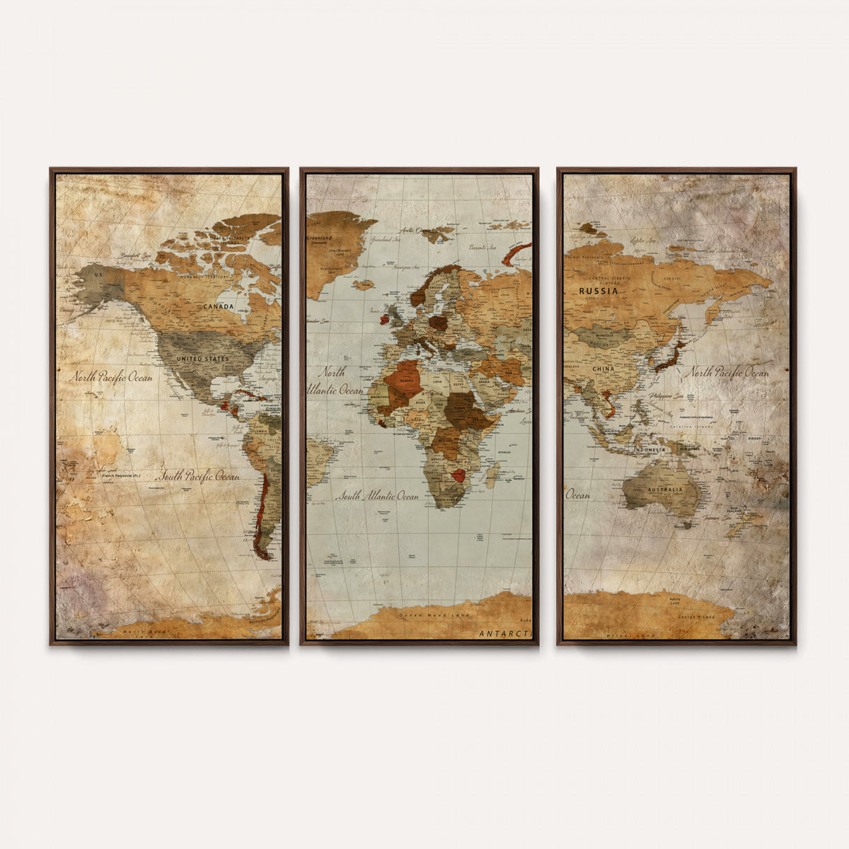 74176056-MGV-CV-36X24 - World Map Wall Art Canvas Print, Modern Decorative Framed Map Artwork Prints for Living Room, Office, Bedroom Wall Decor
