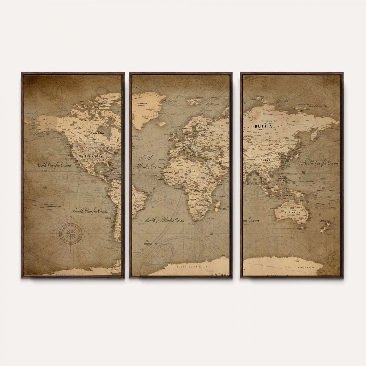 49946617-MGV-CV-36X24 - World Map Wall Art Canvas Print, Modern Decorative Framed Map Artwork Prints for Living Room, Office, Bedroom Wall Decor