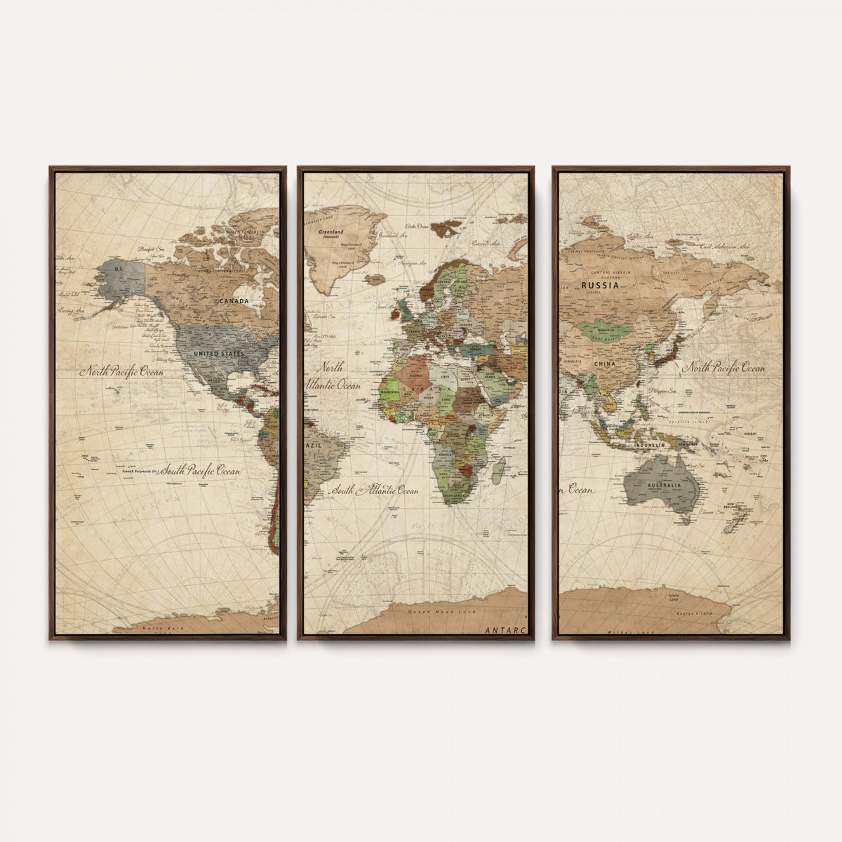36735609-MGV-CV-36X24 - Framed World Map Wall Art for Home and Office Decor