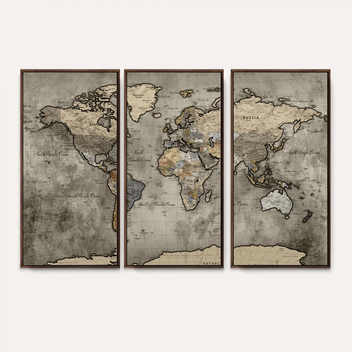 85218700-MGV-CV-36X24 - World Map Canvas Print – Detailed Map of the World Wall Art