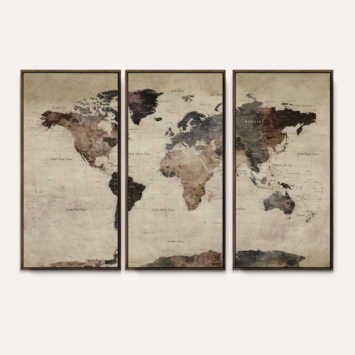 59159103-MGV-CV-36X24 - World Map Canvas Print – Detailed Map of the World Adventure