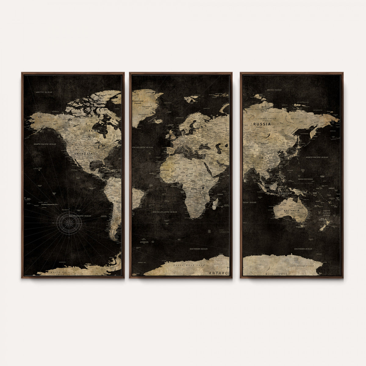 60653880-MGV-CV-36X24 - Push Pin World Map Canvas Wall Art Print, Interactive Travel