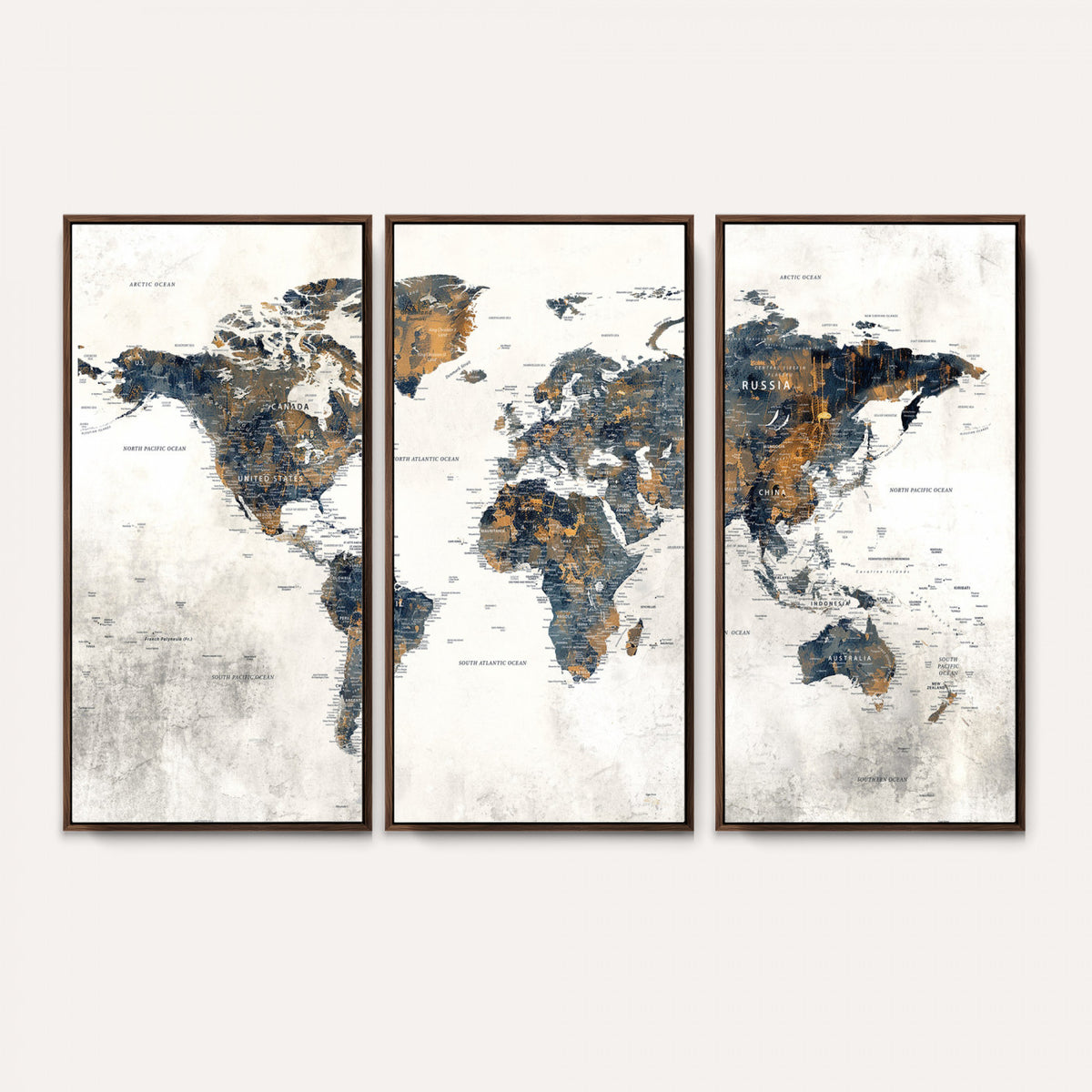 52451147-MGV-CV-36X24 - World Map Wall Art Canvas Print for Office Wall Decor