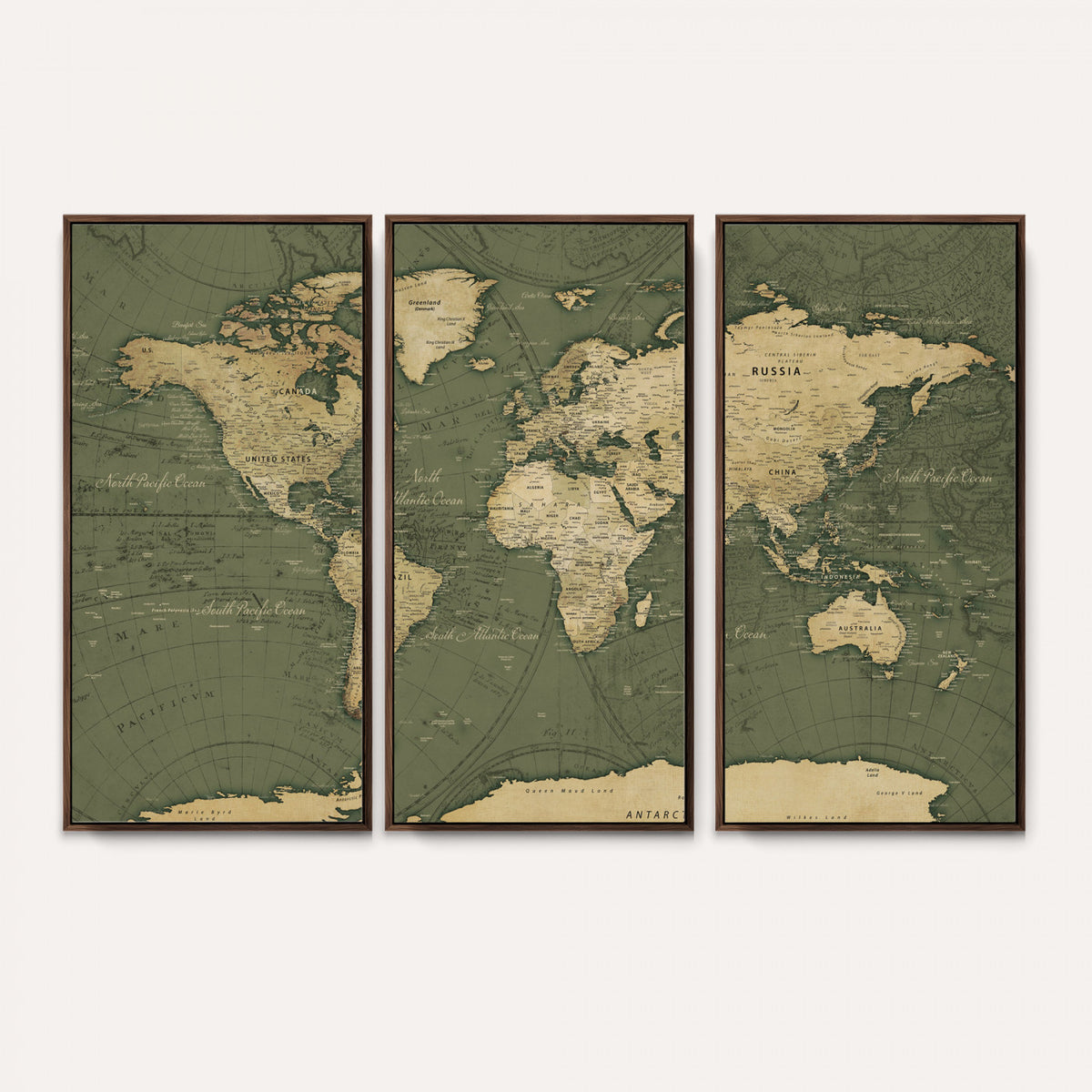 75846040-MGV-CV-36X24 - Large World Map Canvas Wall Art Print for Study Room Decor -