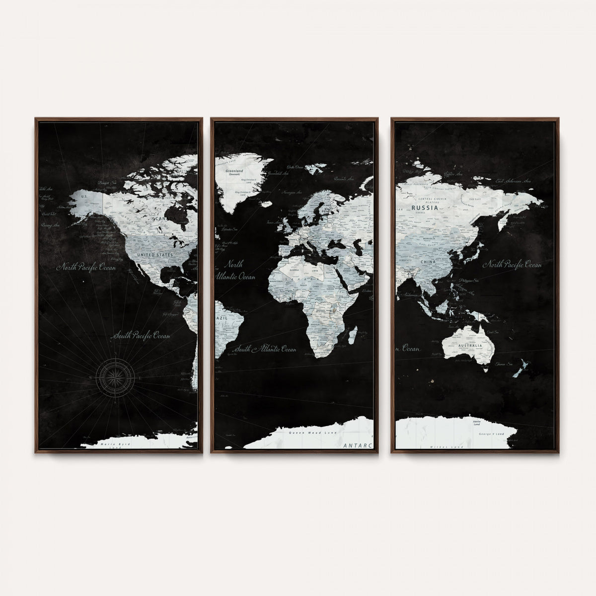 28664806-MGV-CV-36X24 - World Map Wall Art Canvas Print, Modern Decorative Framed Map Artwork Prints for Living Room, Office, Bedroom Wall Decor