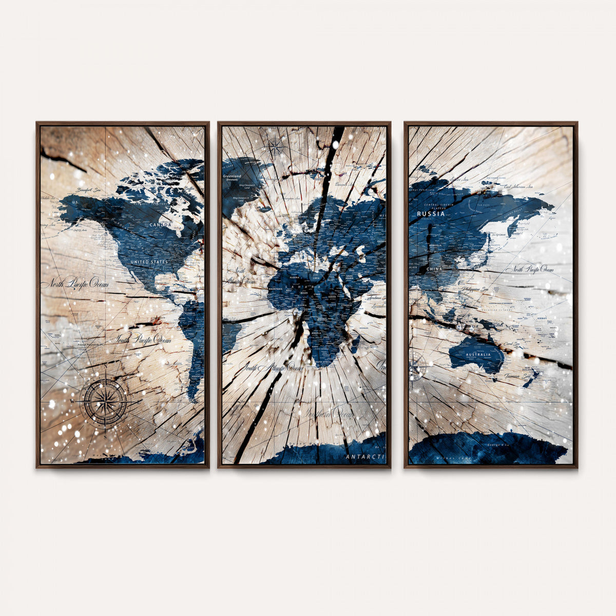 19478704-MGV-CV-36X24 - World Map Wall Art Canvas Print, Modern Decorative Framed Map Artwork Prints for Living Room, Office, Bedroom Wall Decor