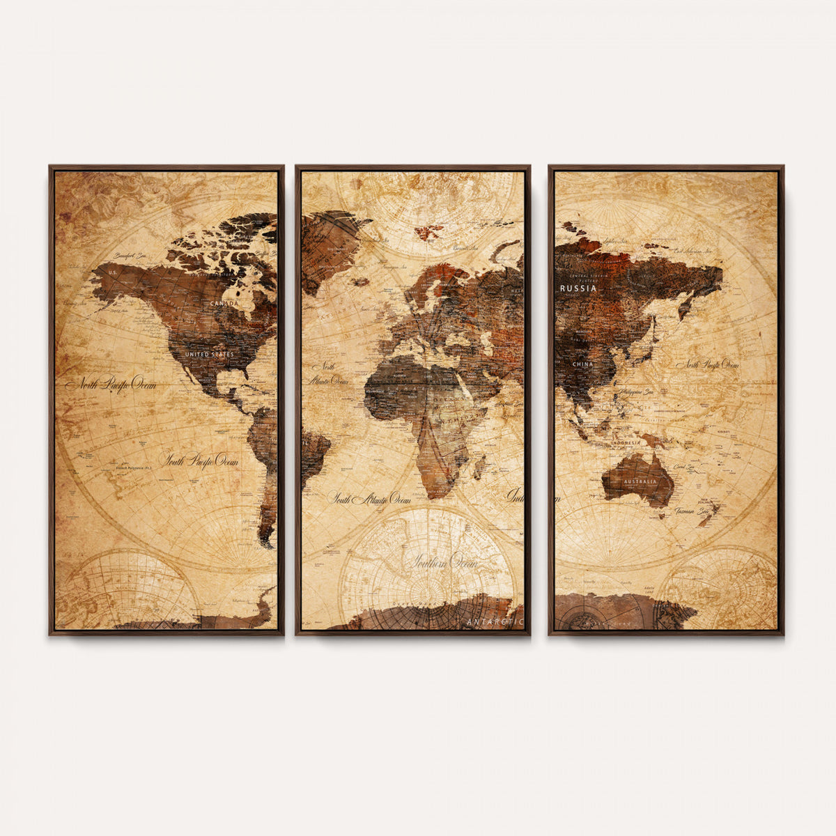 40760475-MGV-CV-36X24 - World Map Wall Art Canvas Print, Modern Decorative Framed Map Artwork Prints for Living Room, Office, Bedroom Wall Decor