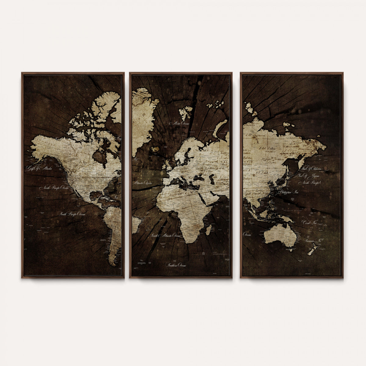 40991509-MGV-CV-36X24 - World Map Wall Art Canvas Print, Modern Decorative Framed Map Artwork Prints for Living Room, Office, Bedroom Wall Decor