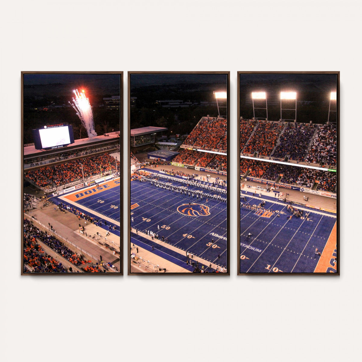 58849575-MGV-CV-36X24 - Boise State Stadium Large Wall Art Canvas Print for Living Room and Game Room Decor
