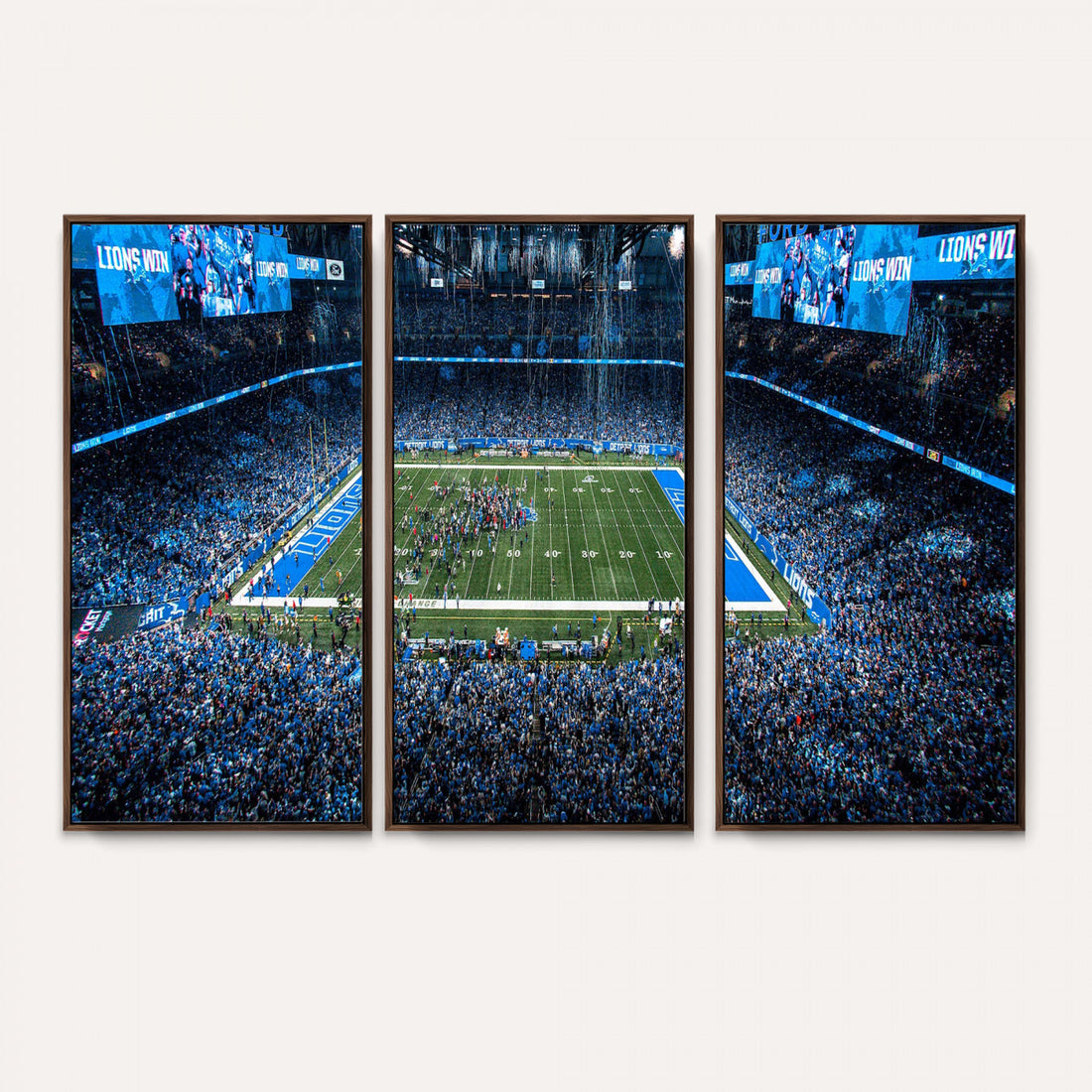 Detroit Lions Stadium Wall Art Canvas Print, Football Field Panorama