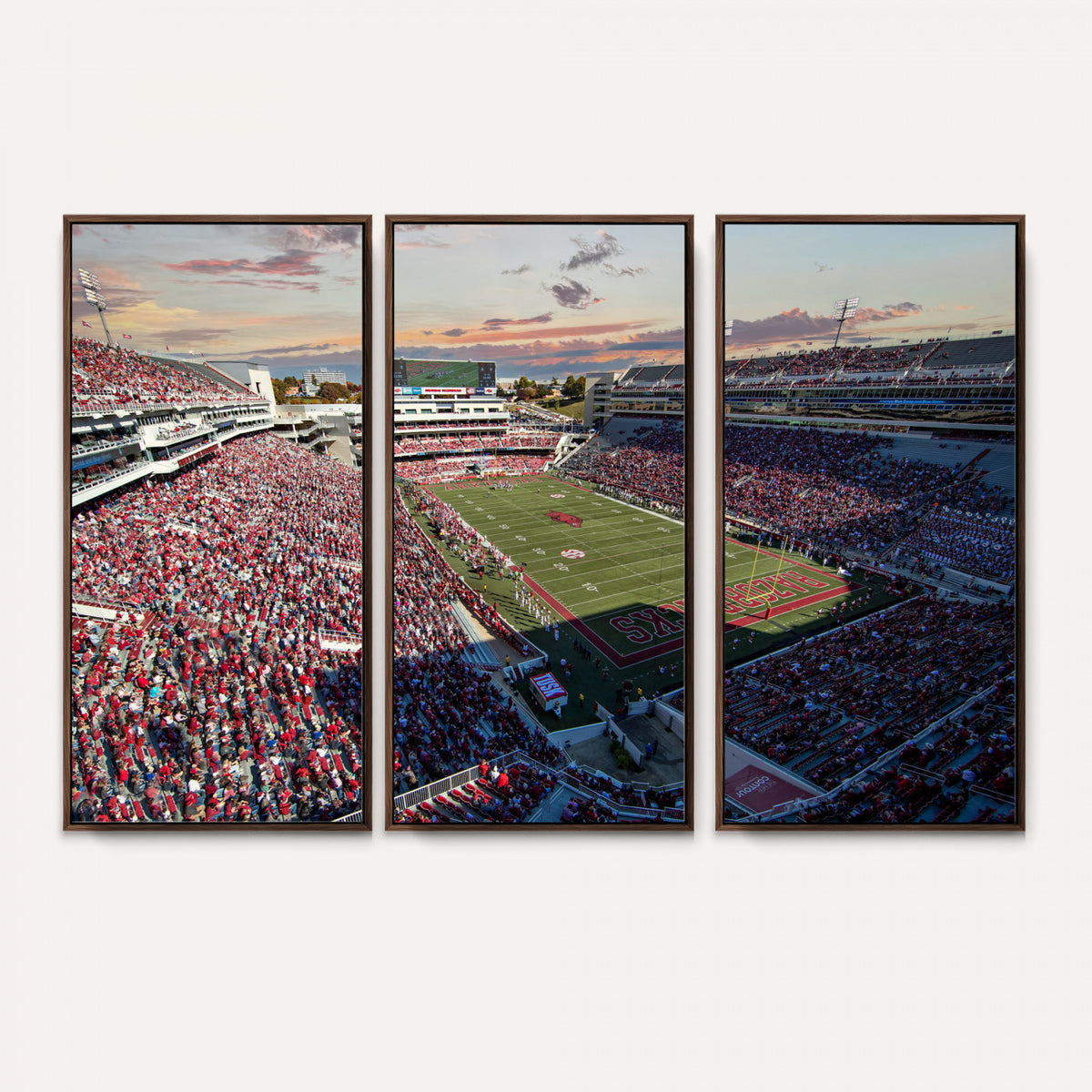 46571211-MGV-CV-36X24 - Donald W. Reynolds Razorback Stadium Wall Art Canvas Print – Arkansas Razorbacks Football Artwork for Home, Office, and Sports Room Decor