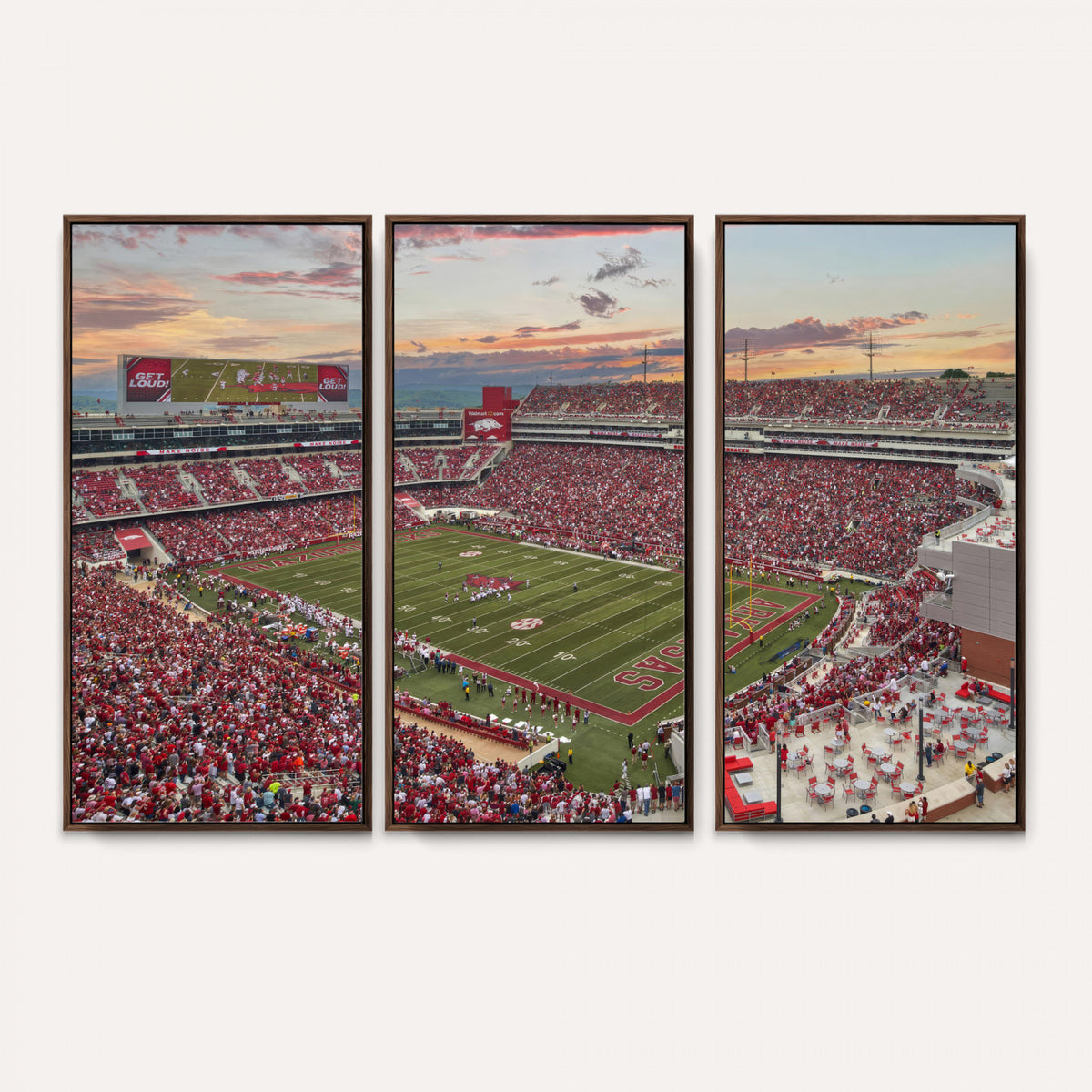 82233065-MGV-CV-36X24 - Donald W. Reynolds Razorback Stadium Wall Art Canvas Print – Arkansas Razorbacks Football Artwork for Home, Office, and Sports Room Decor