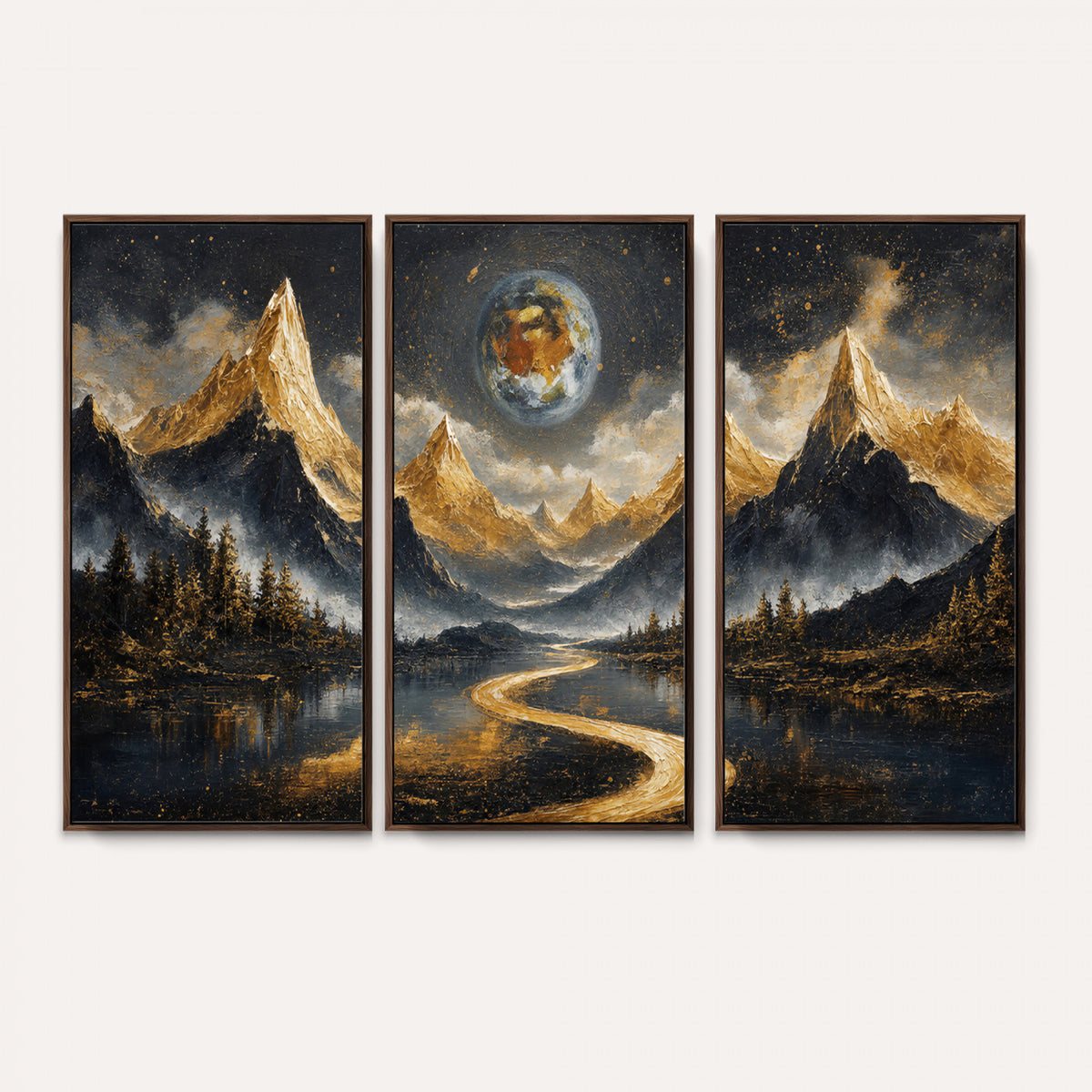 34202127-MGV-CV-36X24 - Abstract Mountain Wall Art Canvas Print Modern Landscape Painting Print