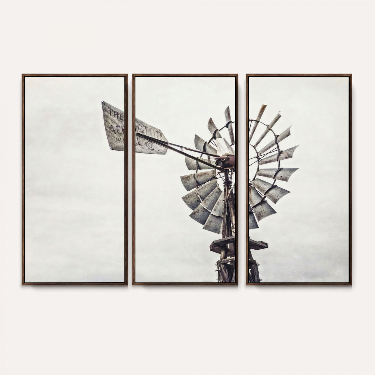 63200638-MGV-TP-24X36 - Vintage Rustic Farmhouse Windmill Canvas Wall Art - Western Country Landscape Print