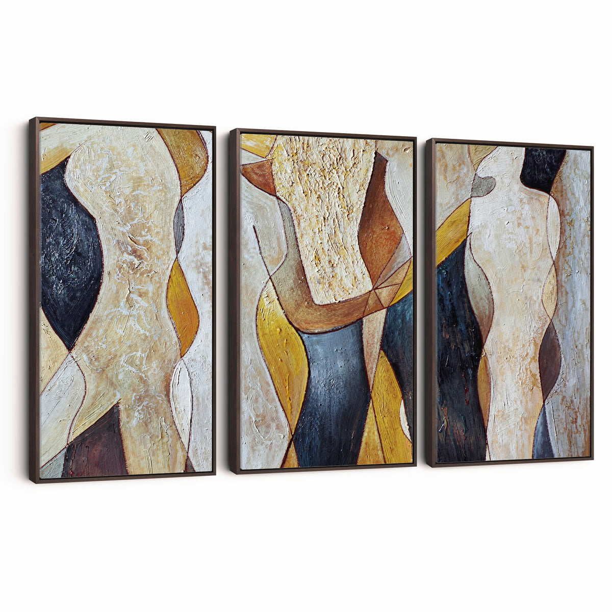 96079939-MGV-CV-36X24 - Mid Century Modern Figurative Canvas Wall Art Abstract Cubist Painting Print