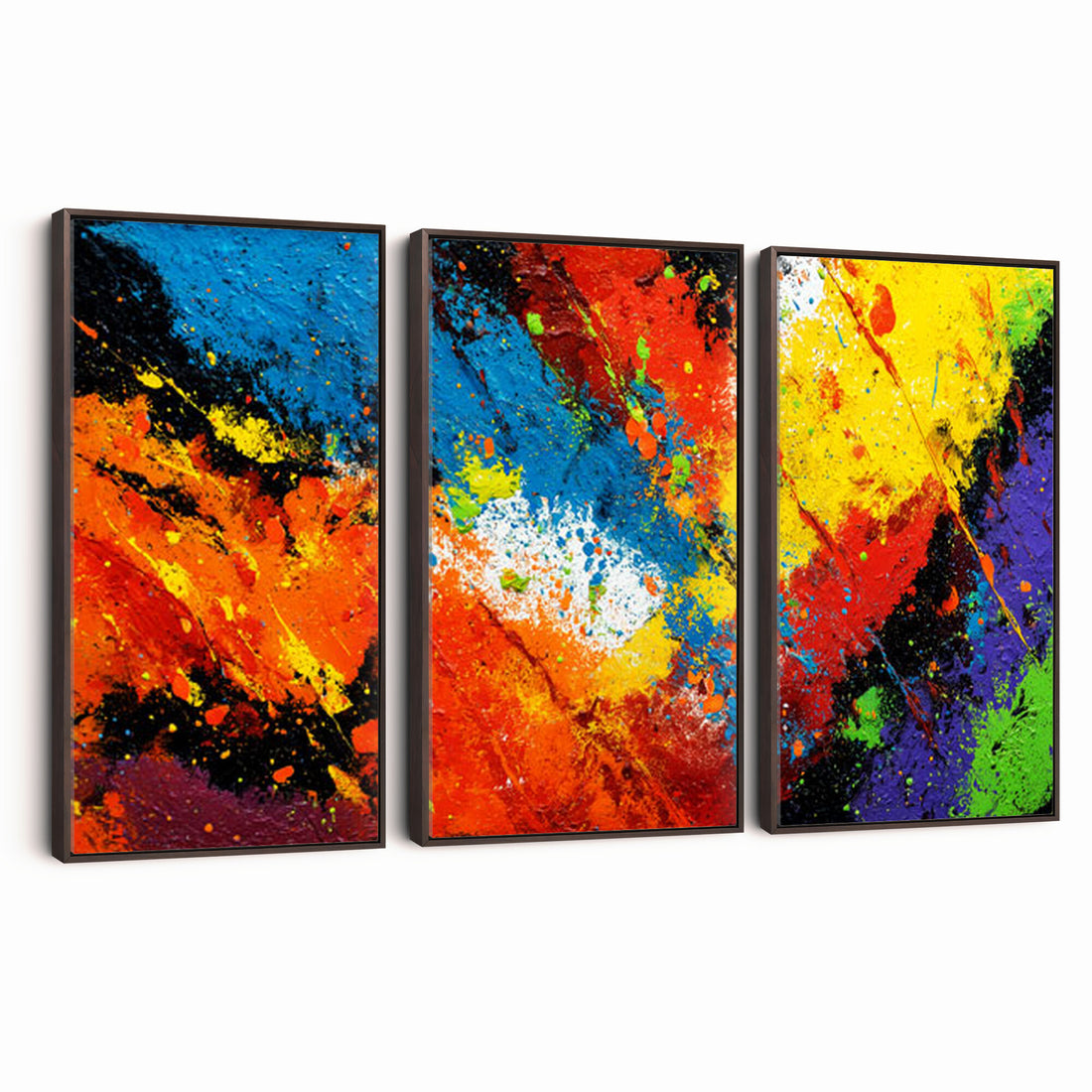 Vibrant Blue Abstract Canvas Wall Art Colorful Painterly Oil Painting Style Print