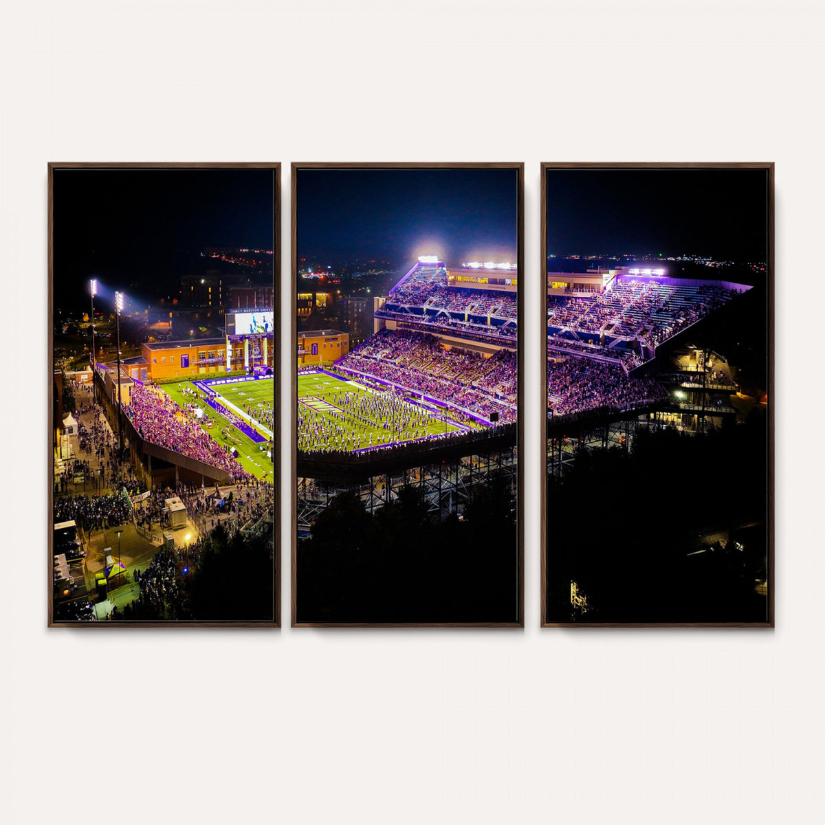 400867JMU2-MGV-CV-36X24 - JMU Stadium Wall Art Canvas Print for Game Room Decor - James Madison University Stadium