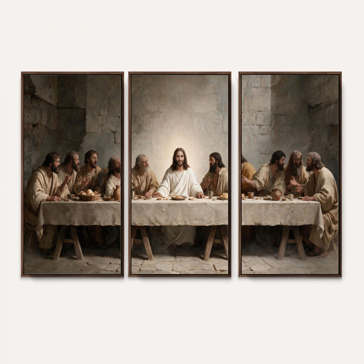69633087-MGV-CV-36X24 - The Last Supper of Jesus Christ Wall Art Canvas Print - Classical Christian Faith Home Decor
